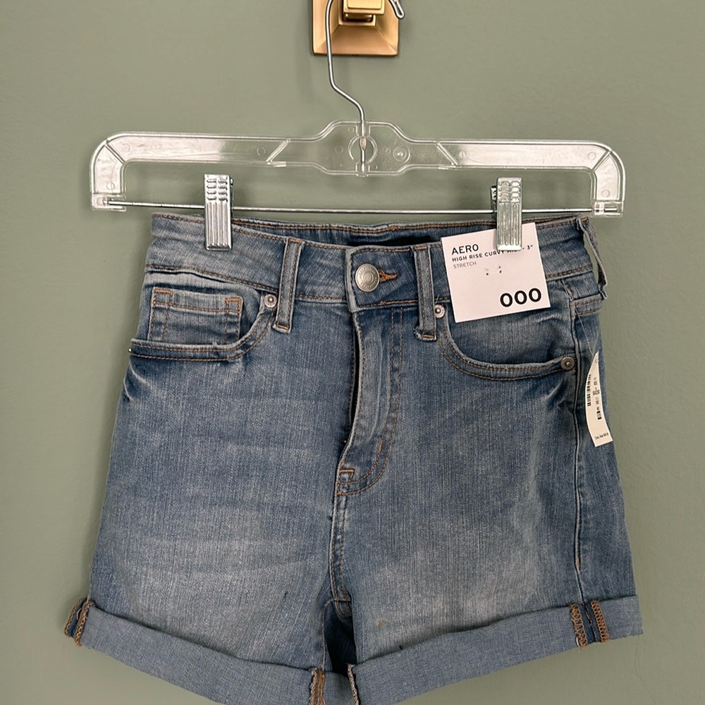 Aeropostale high rise curvy midi jean shorts